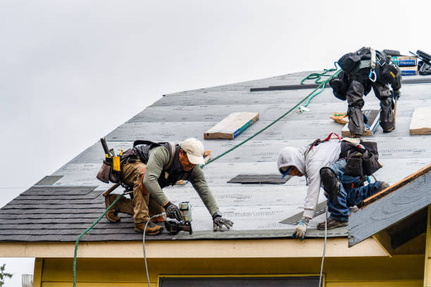 Professional Gutter Installation technician working in Chesterland, OH